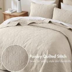 Madison Park Mansfield Oversized Antimicrobial Treated 3pc Bedspread Set
