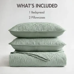 Madison Park Mansfield Oversized Antimicrobial Treated 3pc Bedspread Set
