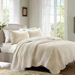 Madison Park Marino 3-Pc Reversible Scalloped Edge Quilt Set