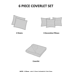 Madison Park Moraga 6-Pc Reversible Quilt Set With Throw Pillows