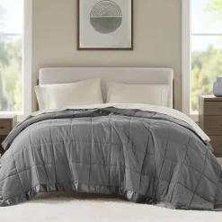 Madison Park Prospect Lightweight Down Alternative Blanket with Satin Trim