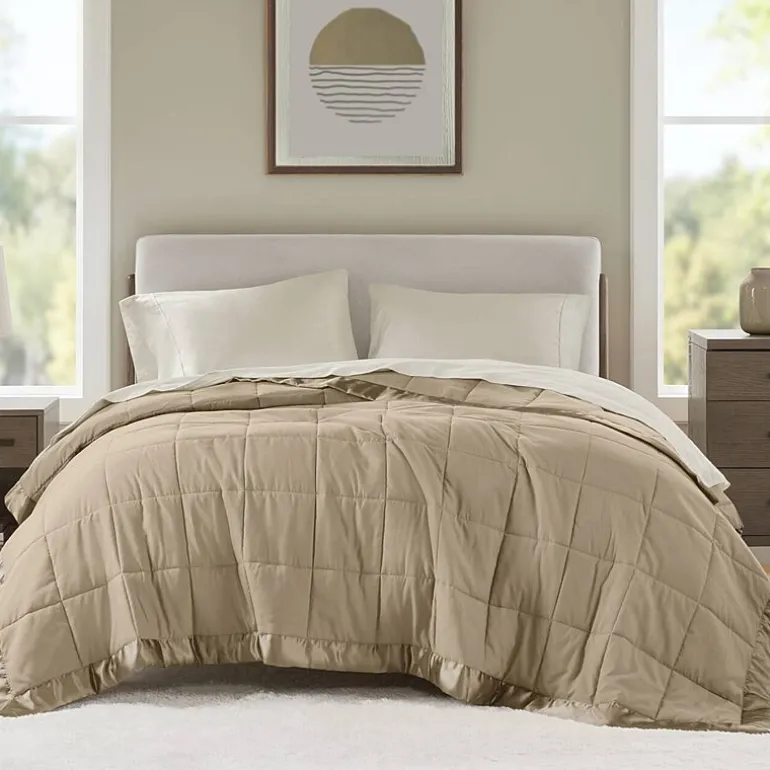 Madison Park Prospect Lightweight Down Alternative Blanket with Satin Trim
