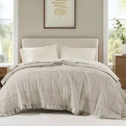 Madison Park Prospect Lightweight Down Alternative Blanket with Satin Trim