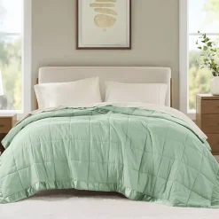 Madison Park Prospect Lightweight Down Alternative Blanket with Satin Trim