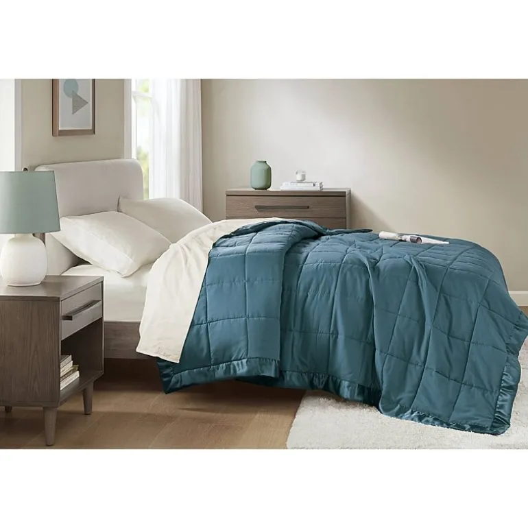 Madison Park Prospect Lightweight Down Alternative Blanket with Satin Trim