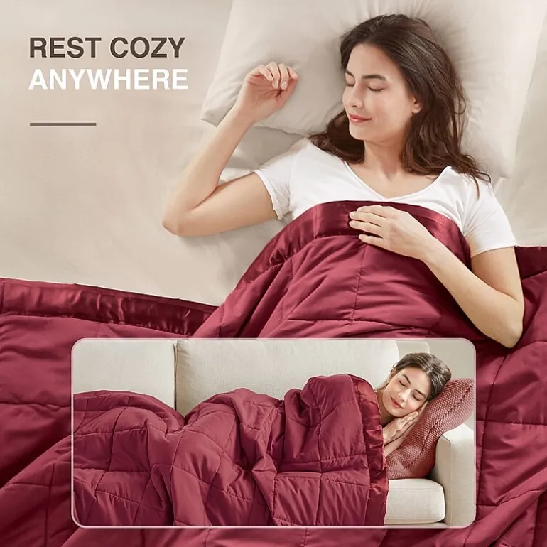 Madison Park Prospect Lightweight Down Alternative Blanket with Satin Trim