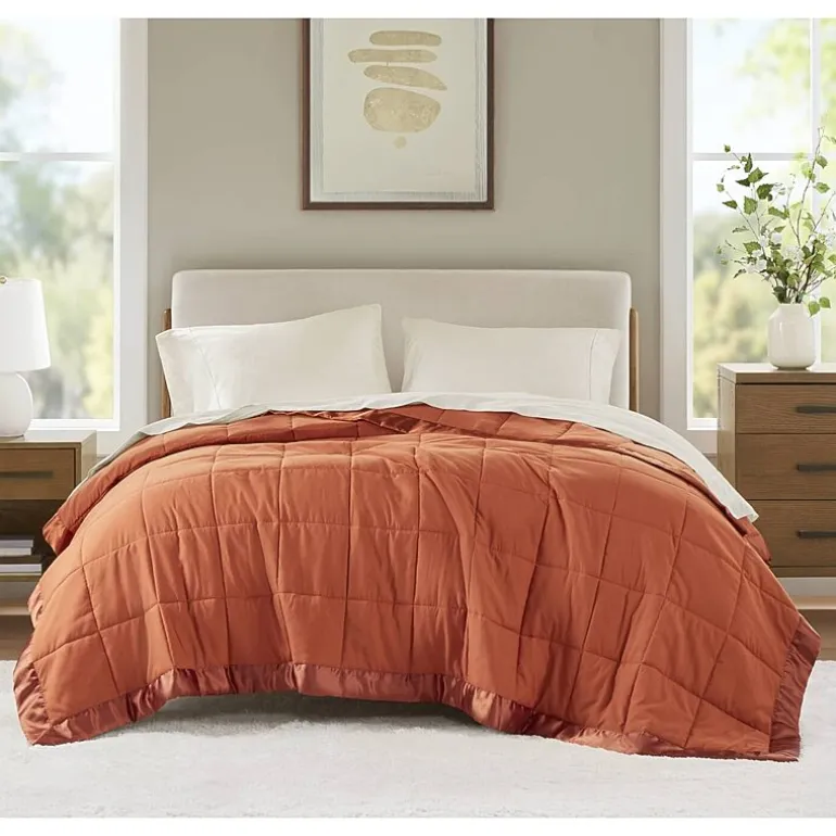 Madison Park Prospect Lightweight Down Alternative Blanket with Satin Trim