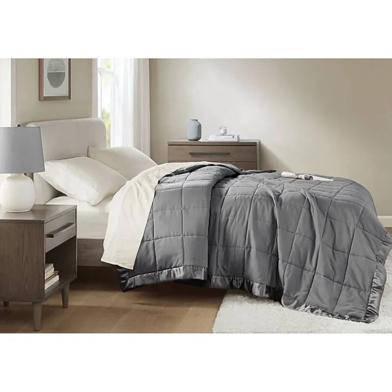 Madison Park Prospect Lightweight Down Alternative Blanket with Satin Trim