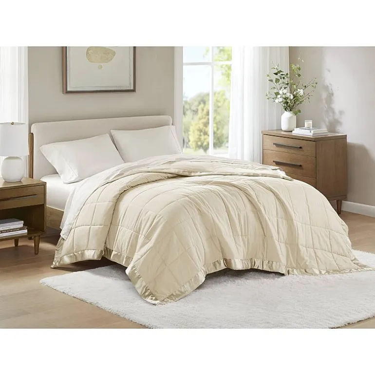 Madison Park Prospect Lightweight Down Alternative Blanket with Satin Trim