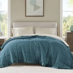 Madison Park Prospect Lightweight Down Alternative Blanket with Satin Trim