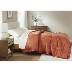 Madison Park Prospect Lightweight Down Alternative Blanket with Satin Trim