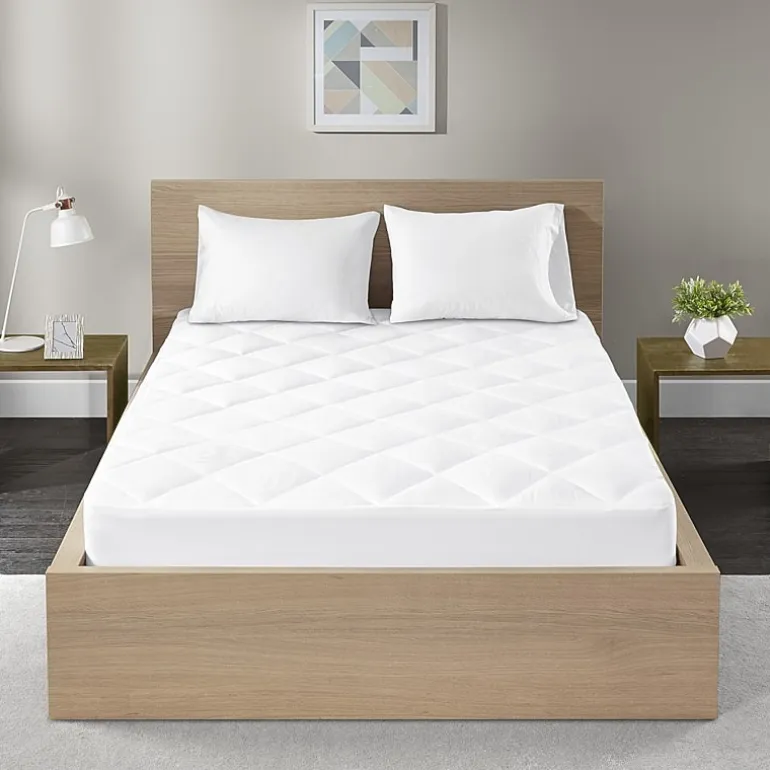 Madison Park Quiet Nights 100% Cotton Sateen Waterproof Diamond Quilting Down Alternative Mattress Pad