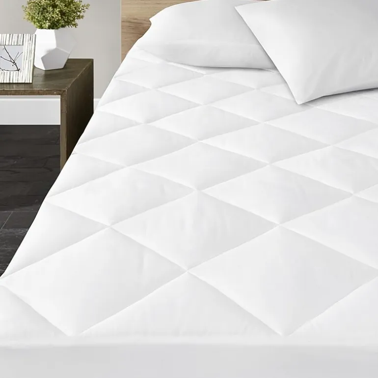 Madison Park Quiet Nights 100% Cotton Sateen Waterproof Diamond Quilting Down Alternative Mattress Pad