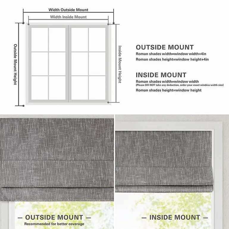 Madison Park Quincy Cordless 100% Blackout Roman Shade