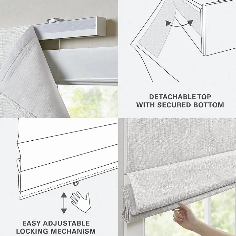 Madison Park Quincy Cordless 100% Blackout Roman Shade