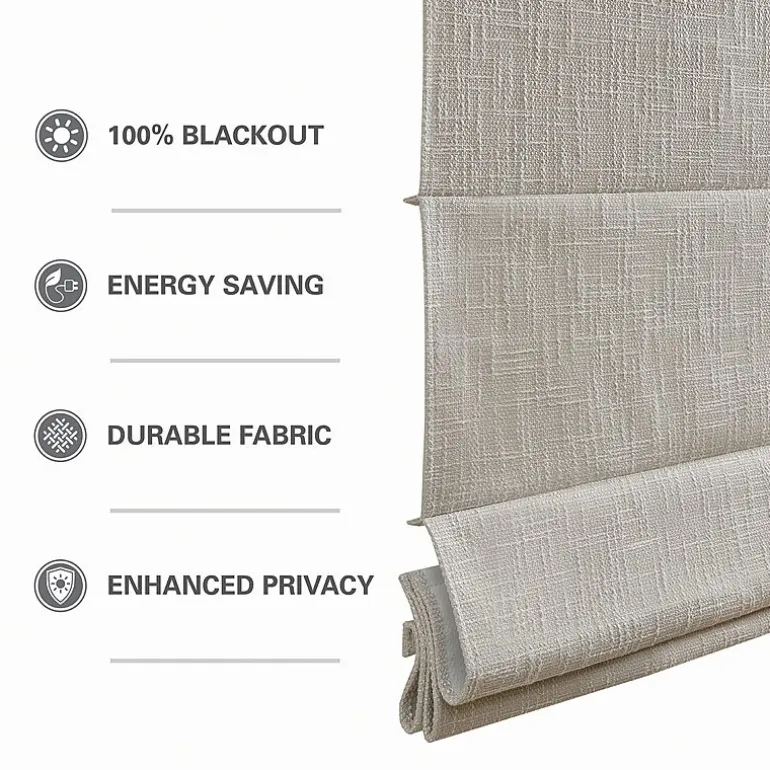 Madison Park Quincy Cordless 100% Blackout Roman Shade