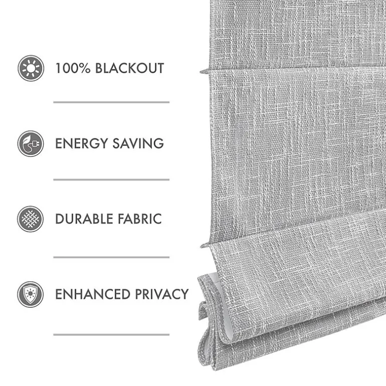 Madison Park Quincy Cordless 100% Blackout Roman Shade