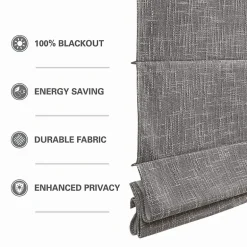 Madison Park Quincy Cordless 100% Blackout Roman Shade