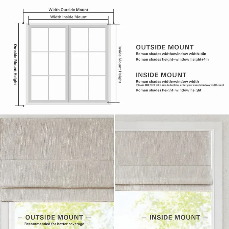 Madison Park Quincy Cordless 100% Blackout Roman Shade