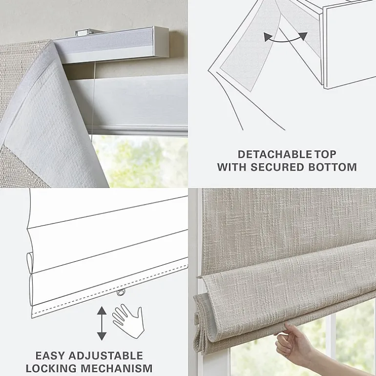 Madison Park Quincy Cordless 100% Blackout Roman Shade