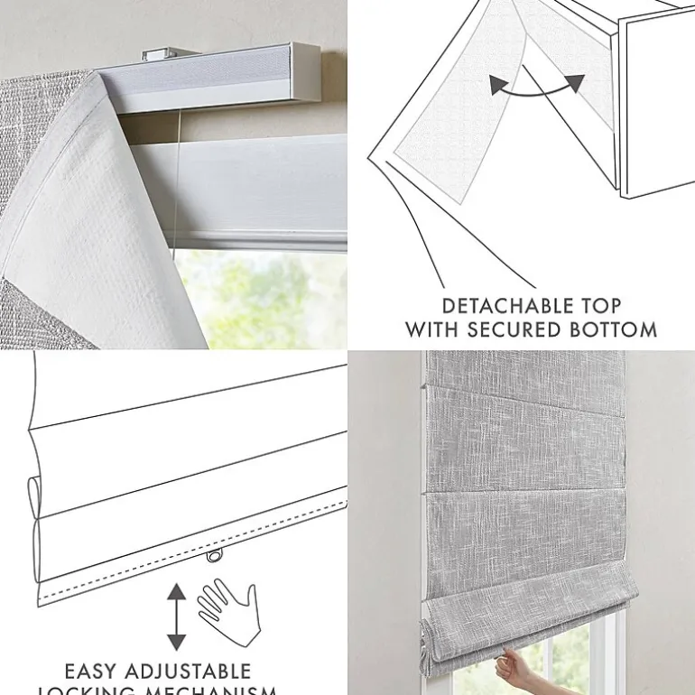 Madison Park Quincy Cordless 100% Blackout Roman Shade