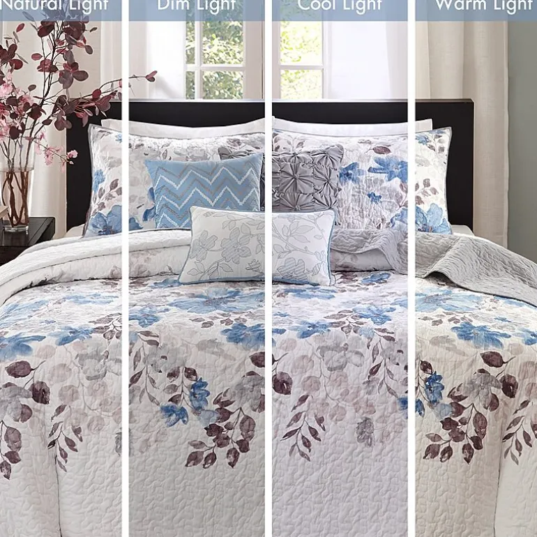 Madison Park Raven 6-Pc Printed Quilt Set With Throw Pillows