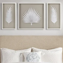 Madison Park Sabal Palm Rice Paper Shadow Box 3-pc. Wall Art Set