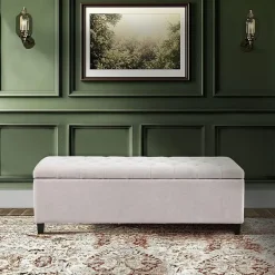 Madison Park Sasha Tufted Top Storage Bench