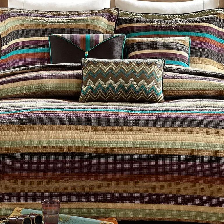 Madison Park Sequoia Reversible Quilt Set With Throw Pillows