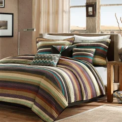 Madison Park Sequoia Reversible Quilt Set With Throw Pillows