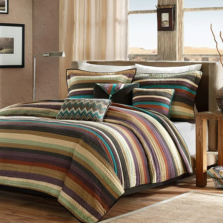 Madison Park Sequoia Reversible Quilt Set With Throw Pillows