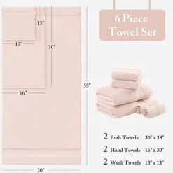 Madison Park Signature Turkish Oversized Cotton Solid 6-pc. Solid Bath Towel Set