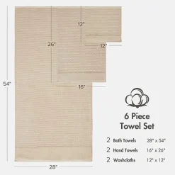Madison Park Spa Waffle 6-pc. Quick Dry Bath Towel Set