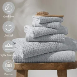 Madison Park Spa Waffle 6-pc. Quick Dry Bath Towel Set