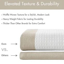 Madison Park Spa Waffle  With 3m Treatment Shower Curtain