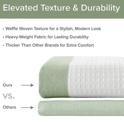 Madison Park Spa Waffle  With 3m Treatment Shower Curtain