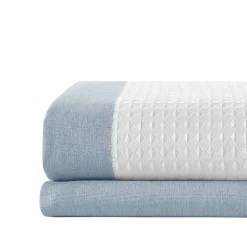 Madison Park Spa Waffle  With 3m Treatment Shower Curtain