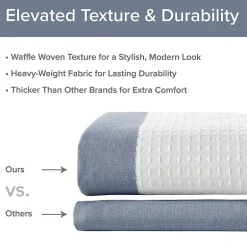 Madison Park Spa Waffle  With 3m Treatment Shower Curtain
