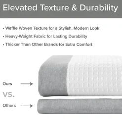 Madison Park Spa Waffle  With 3m Treatment Shower Curtain