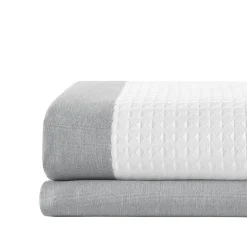 Madison Park Spa Waffle  With 3m Treatment Shower Curtain