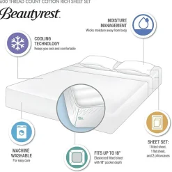 Madison Park 600tc Cooling Cotton Blend Sheet Set