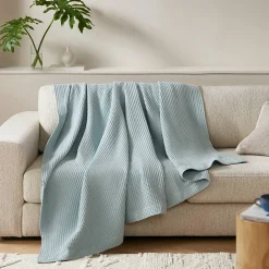 Madison Park Waffle Weave Cotton Lightweight Blanket