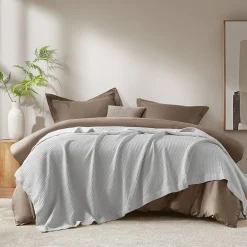 Madison Park Waffle Weave Cotton Lightweight Blanket