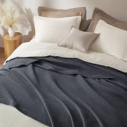 Madison Park Waffle Weave Cotton Lightweight Blanket