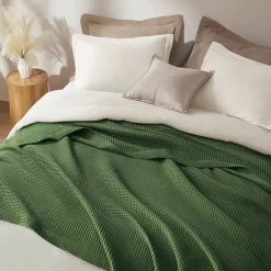 Madison Park Waffle Weave Cotton Lightweight Blanket