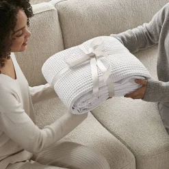 Madison Park Waffle Weave Cotton Lightweight Blanket