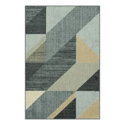 Maples Blue Geo Indoor Rectangular Accent Rug