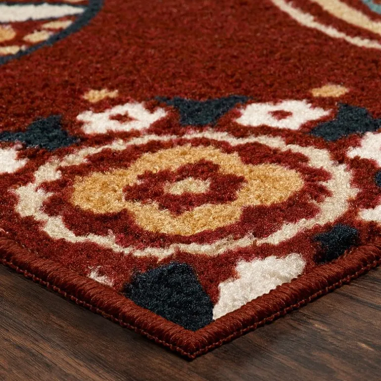 Maples Modern Floral Collection Skid Resistant Indoor Rectangular Area Rug