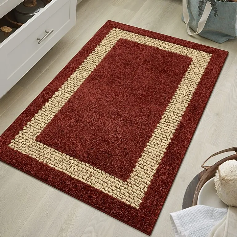 Maples Solid Cut and Loop Indoor Rectangular Accent Rug
