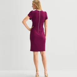 Marc New York Womens Square Neck Short Sleeve Sheath Dress